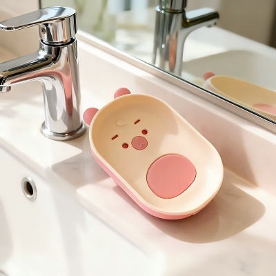 6854-（1个装）卡通双层沥水浴室卫生间肥皂盒 320/箱