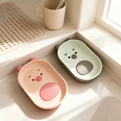 6854-（2个装）卡通双层沥水浴室卫生间肥皂盒 160/箱