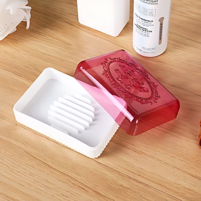 6808-（1个装）肥皂盒沥水透明翻盖塑料香皂盒 240/箱