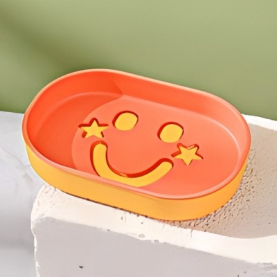 6814-（1个装）笑脸双层沥水卫生间香皂盒 320/箱