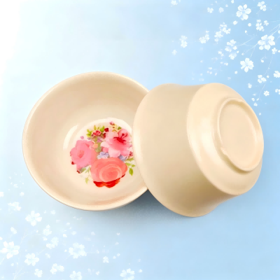 （仿瓷）528米色花碗清新风碗碟盘餐具 280/件