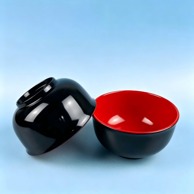 （仿瓷）2011双色碗清新风碗碟盘餐具 240/件