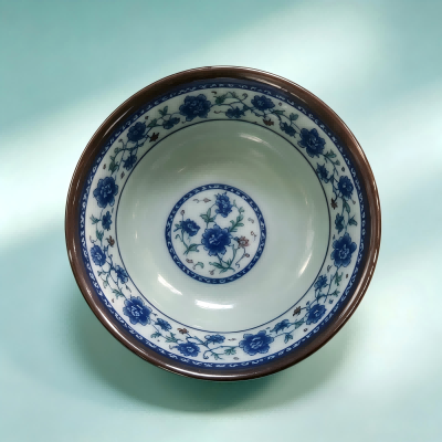 （125g仿瓷）5008青花瓷碗清新风碗碟盘餐具 200/件