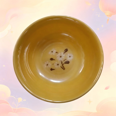 （75g仿瓷）5006黄菊碗清新风碗碟盘餐具 266/件