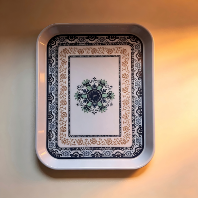 （仿瓷）6012青花托盘清新风餐具 90/件