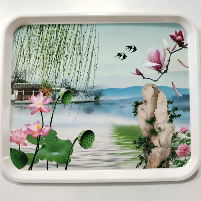 （仿瓷）6015托盘清新风餐具 50/件