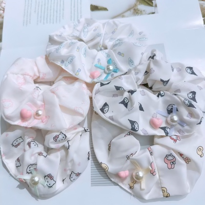夏季甜美大肠发圈少女蕾丝碎花扎马尾头绳花边皮筋发饰