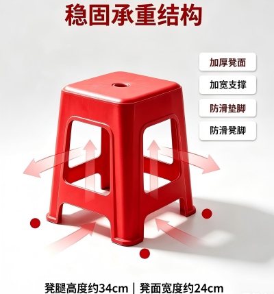 加厚款红色中凳40/件