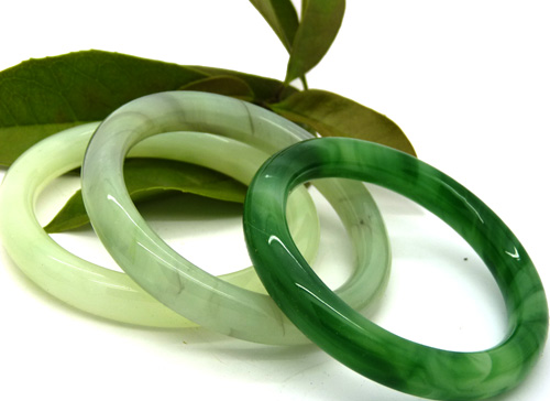 热卖 彩色仿玉手镯 玉石粉合成手镯子 女士圆 条