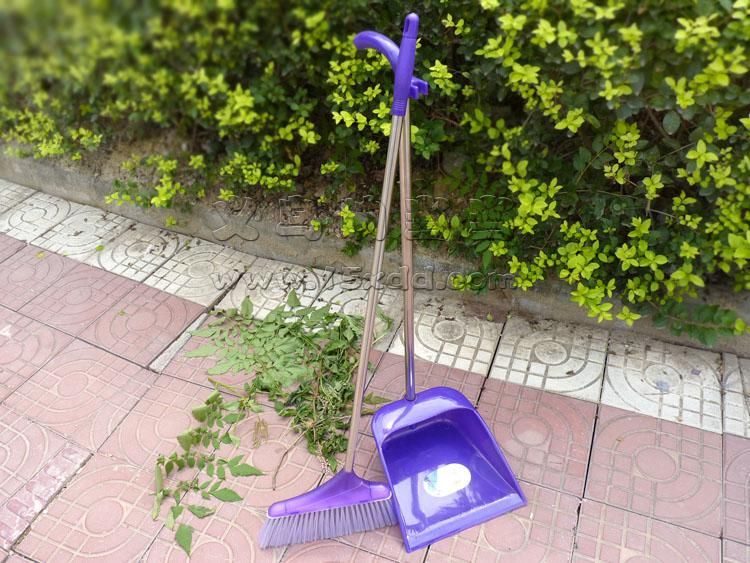家用塑料扫把 居家扫帚塑料带毛扫地扫把 -不锈钢扫把套装0077
