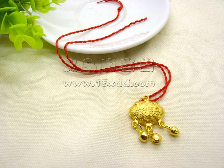 长命百岁锁项链吊坠金锁宝宝儿童周岁送礼物 