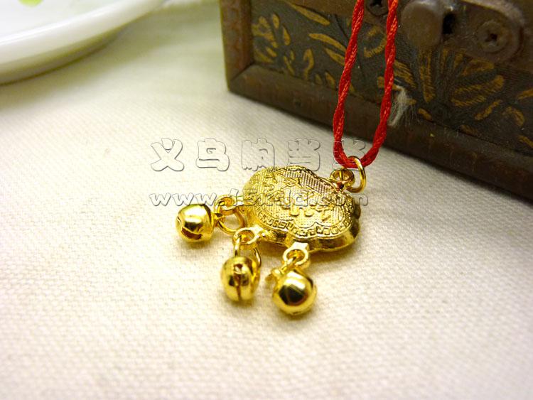长命百岁锁项链吊坠金锁宝宝儿童周岁送礼物 
