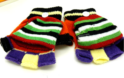 流行简单半全指包 超实两用手工编织手套(可翻魔术)儿童(63号)