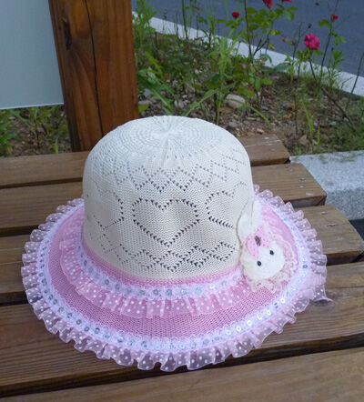 最新韩版春夏凉帽 星童坊花边镂空女童公主盆帽凉帽 童帽