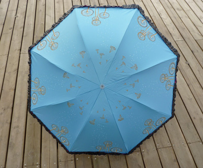 高档厚晴雨伞 新款大伞面裙摆边波点伞 潮流女防紫外线遮阳伞 蒲公英