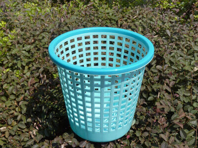 小号扣槽纸箩 废纸篓卫生篮时尚美观长筒塑料垃圾桶-套圈垃圾筒-889