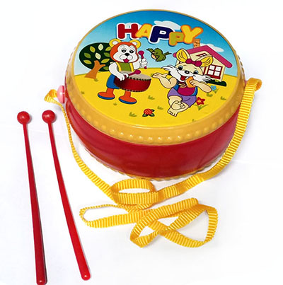 6839益智婴儿乐器卡通双面鼓拍拍鼓e1134
