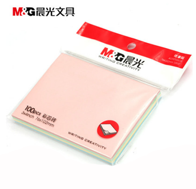 晨光YS-11优事贴多彩便利贴 3*4彩色N次贴便签本自粘性76*102mm六B42-2-4