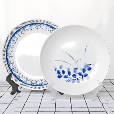 （仿瓷）228兰草盘清新风碗碟盘餐具 240/件