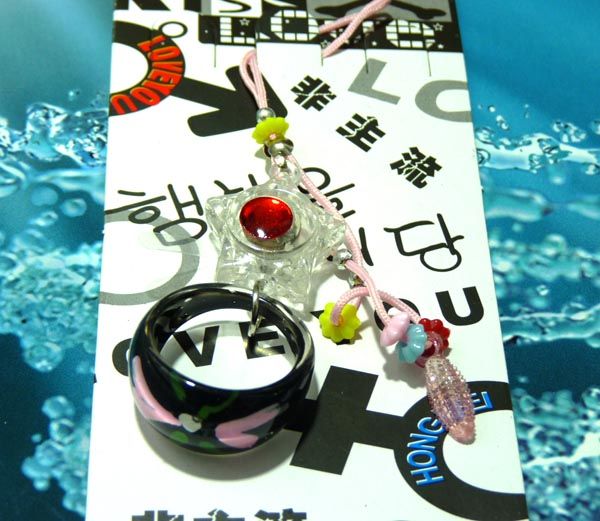 五彩指环手机来电闪挂件(六彩)