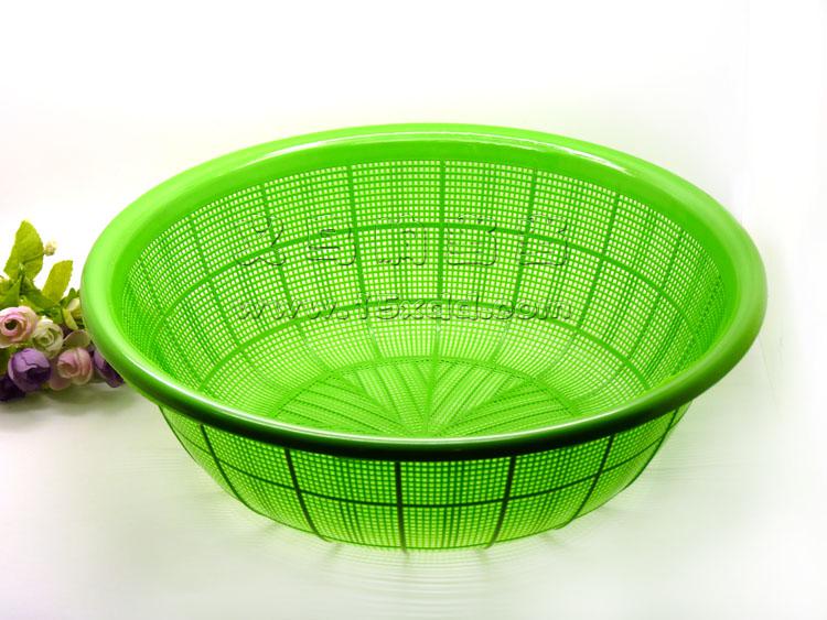 圆形塑料篮子 塑料筐沥水篮洗菜篮果篮 塑料菜篮子筛篮果篮-大号圆米
