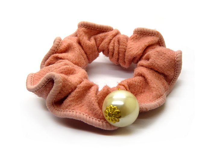 精品粗发圈珍珠头绳批发 呢子布皮筋毛巾圈无接缝发圈b1-2-4